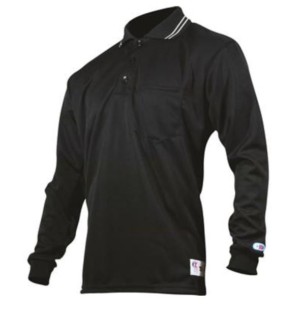 Smitty Major League Style Umpire Shirt - Performance Mesh Fabric (Black, Large)