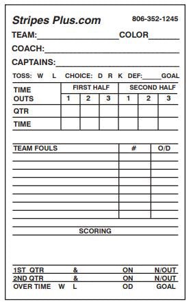 Small Double Sided Football Game Card