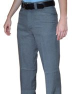 Smitty Women's Non-Expander Waistband Flat Front COMBO Pant Heather Grey - Stripes Plus
