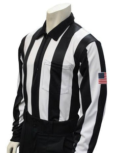 Smitty 2 1/4" Stripe Long Sleeve Football Shirt w/Flag over Pocket