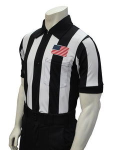 Smitty 2 1/4" Stripe Short Sleeve Football Shirt w/Flag over Pocket
