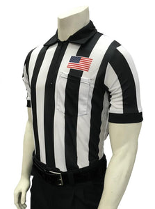 Smitty "Body Flex" 2 1/4" Stripe Football Short Sleeve Shirt w/Flag on Sleeve
