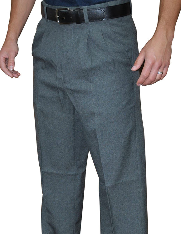 Smitty Expander Waistband Pleated Style Pant Charcoal Grey: Base, Plate or Combo - Stripes Plus