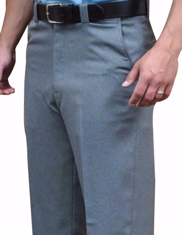 Smitty Flat Front Combo Pants with Expander Waist Band and Slash Pockets - Available in Heather Grey Only - Stripes Plus