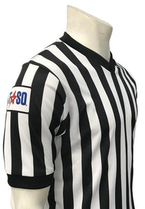 Smitty TASO Men's "Body Flex" Short Sleeve Basketball V-Neck Shirt - Stripes Plus